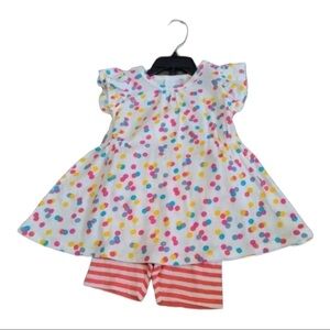 Harper Canyon Polka Dot Shirt and Striped Short 2 Piece Set Size 24 mont…